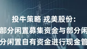 投牛策略 戎美股份：关于使用部分闲置募集资金与部分闲置自有资金进行现金管理的公告